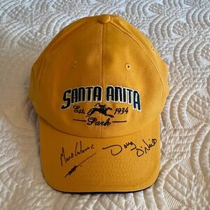 Santa Anita Park Yellow Baseball Cap with Doug O’Neill and Mario Gutierrez sig